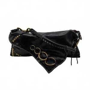 Cocoblanco Black Leather Shoulder Bag | OS Regular Women’s